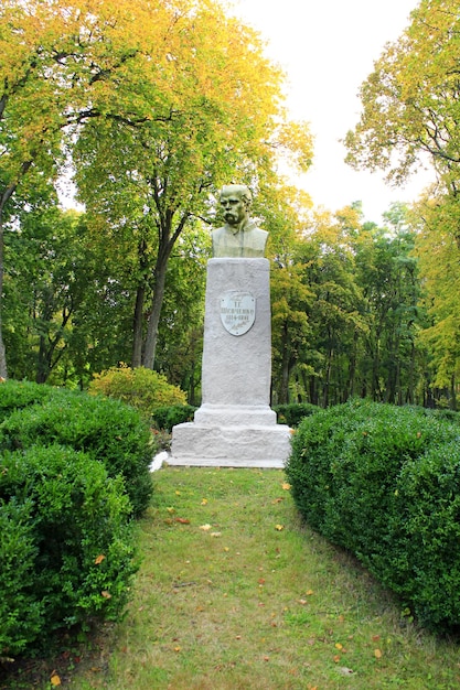 Shevchenko T-monument in het Kachanivka-park in de regio Chernihiv