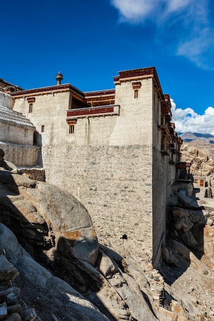 Shey palace and whitewashed chorten ladakh india