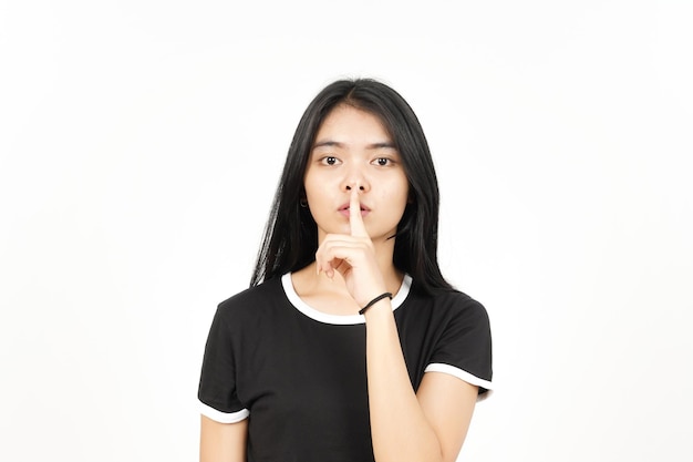 Shh Be Quiet Of Beautiful Asian Woman Isolated On White Background