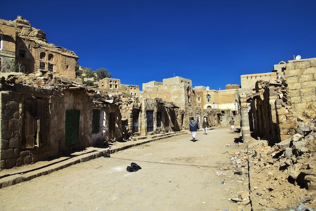 Shibam the ancient village in mountains of Yemen