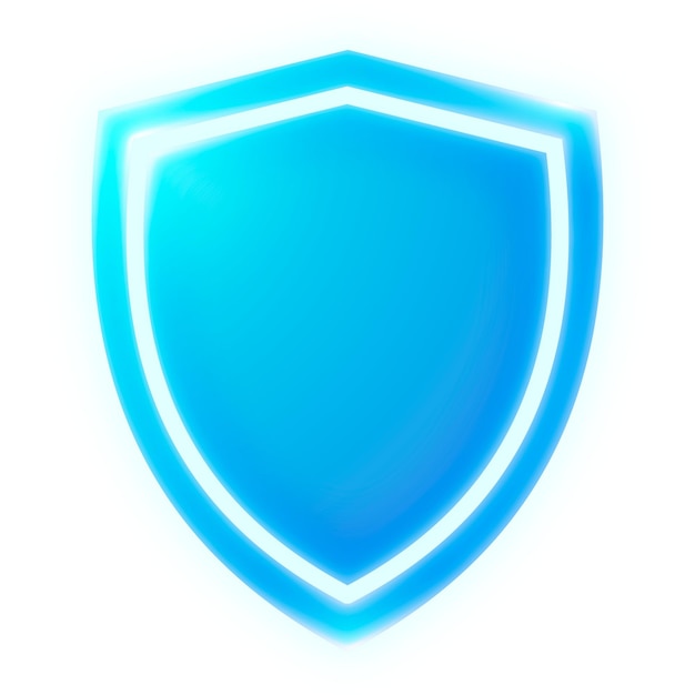 shield protection icon png sticker neon glow transparent background