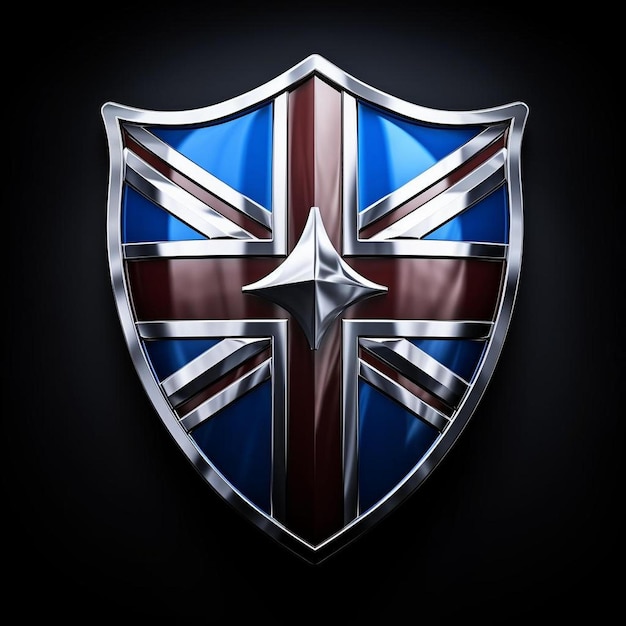 a shield with a cross on it that says union jack.