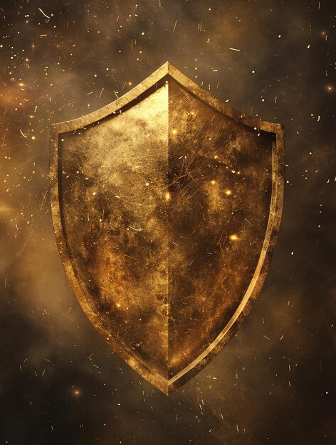 Photo a shield with a gold background that says  the word  on it