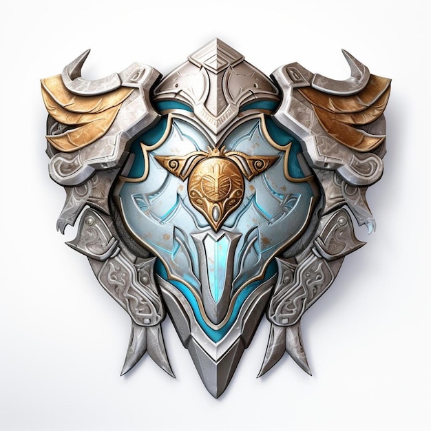 a shield with a heart that says " a " on it.