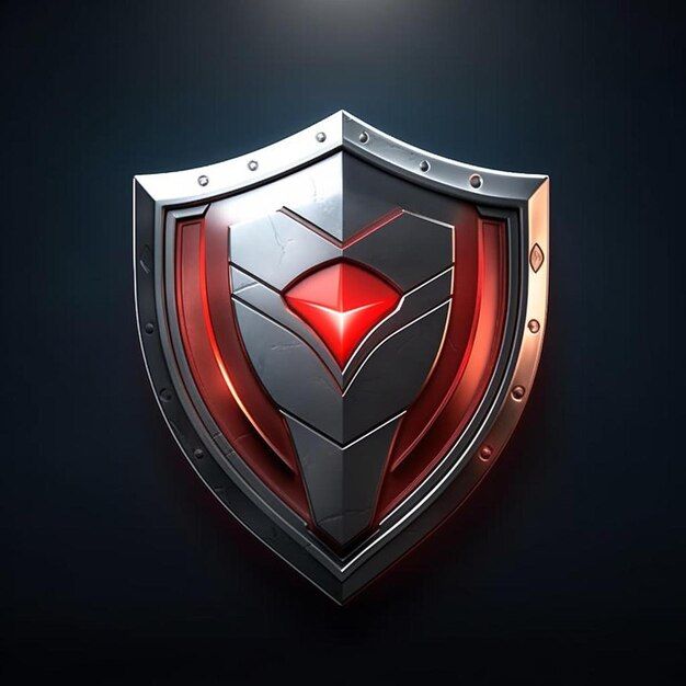 Photo a shield with a red diamond on it that says 