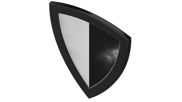 Shield wood white black medieval 3d illustration render