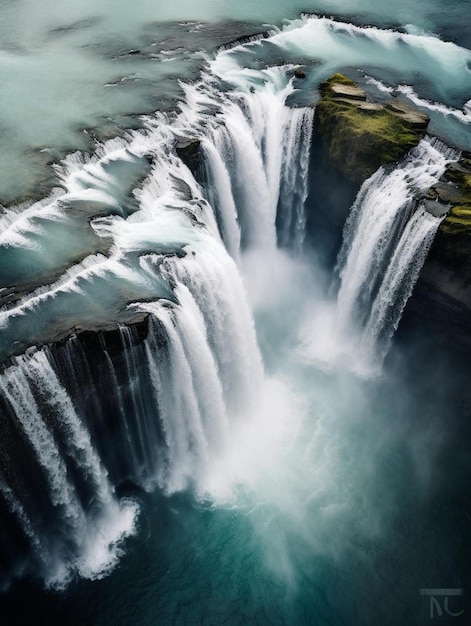 shifen waterfall aerial view famous nature landscape of taiwan shot in pingxi distric