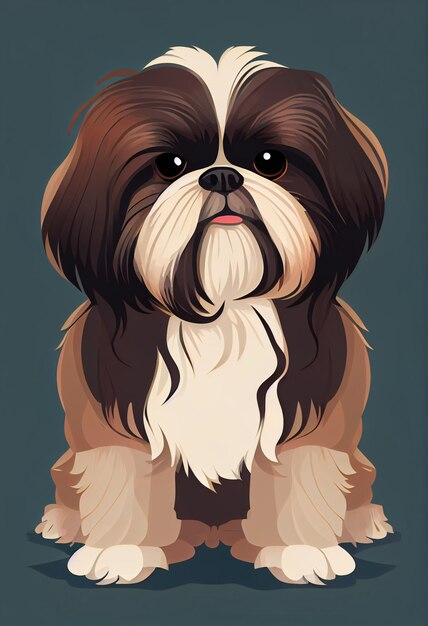 Foto shih tzu cute puppy dog stampa di alta qualità grafica vettoriale stampa artistica