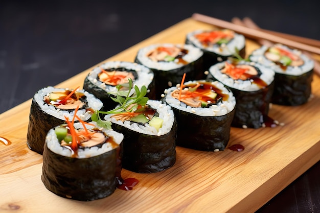 Shiitake Maki Sushi Gezonde Snacks Voedsel