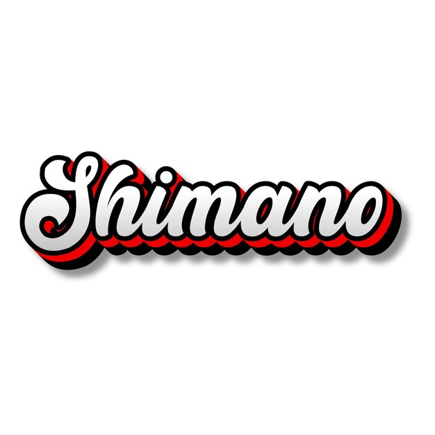 Photo shimano text 3d silver red black white background photo jpg