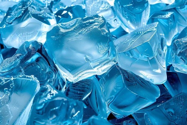 写真 輝く青いクリスタルパターン 氷の冬のテクスチャーコンセプト