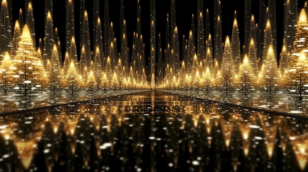 Shimmering Christmas trees Generative AI