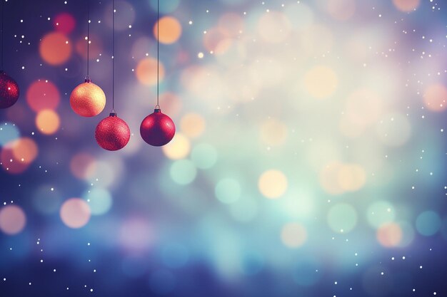 Photo shimmering festive bokeh with ornaments