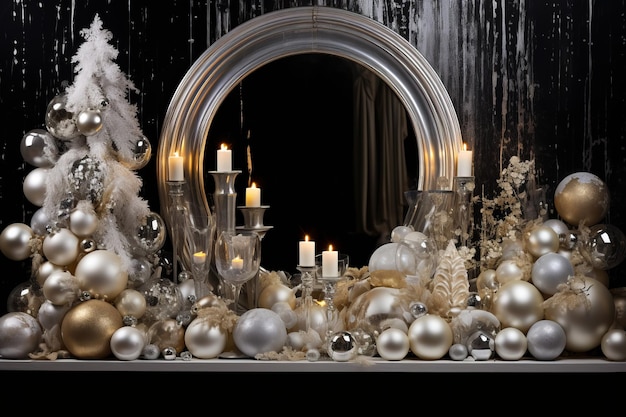 Photo shimmering and glamorous holiday decorations