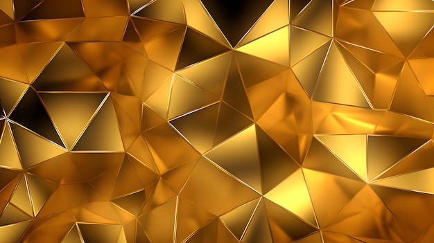 Shimmering Gold and Glowing Gold Line Abstract Geometric Background