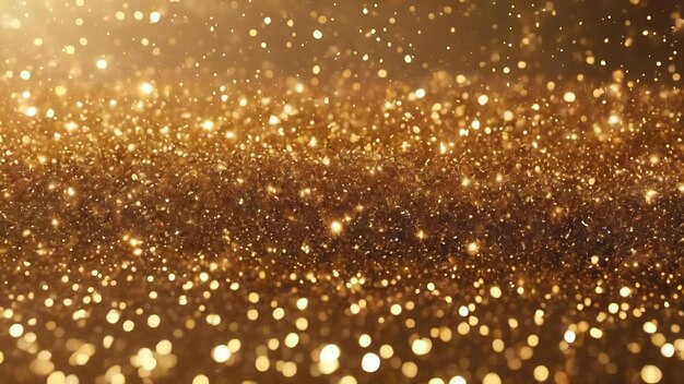 Shimmering golden glitter particle dust background illustration