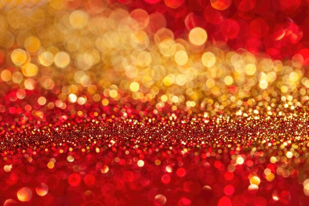 Photo shimmering golden particles in red fluid create abstract patterns