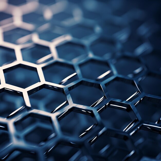 Photo shimmering hexagonal metal texture infused with carbon nanofibers