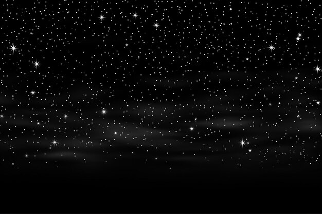 Shimmering starry night sky in black