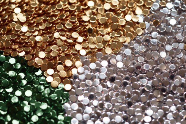 Shimmering surface of metallic beads