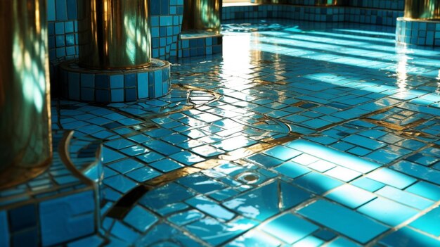 Shimmering tile work