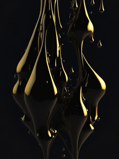 Photo shimmering viscous liquid silvergold with dark color