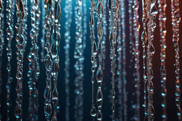 Photo shimmering water droplet curtain