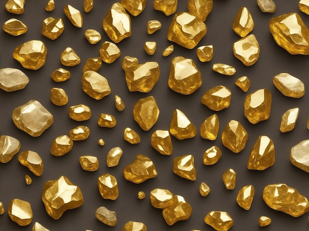 A shine gold stones Generative AI Illustration