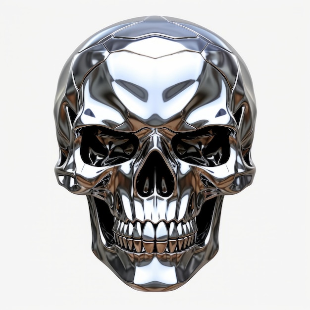 Photo shine with style captivating chrome skull clipart