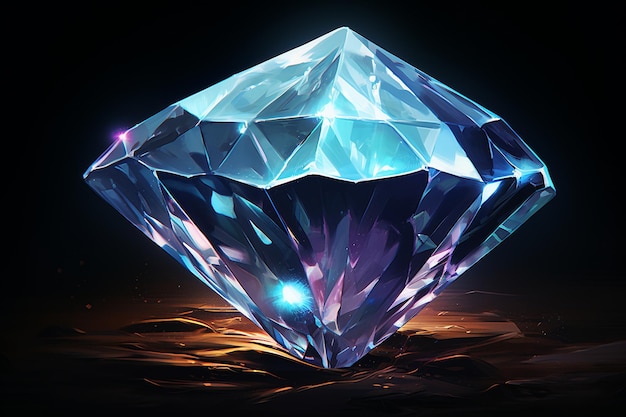 Photo shining diamond gemstone in detail
