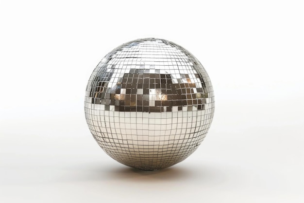 Photo shining disco ball party efect isolated on white background disco ball
