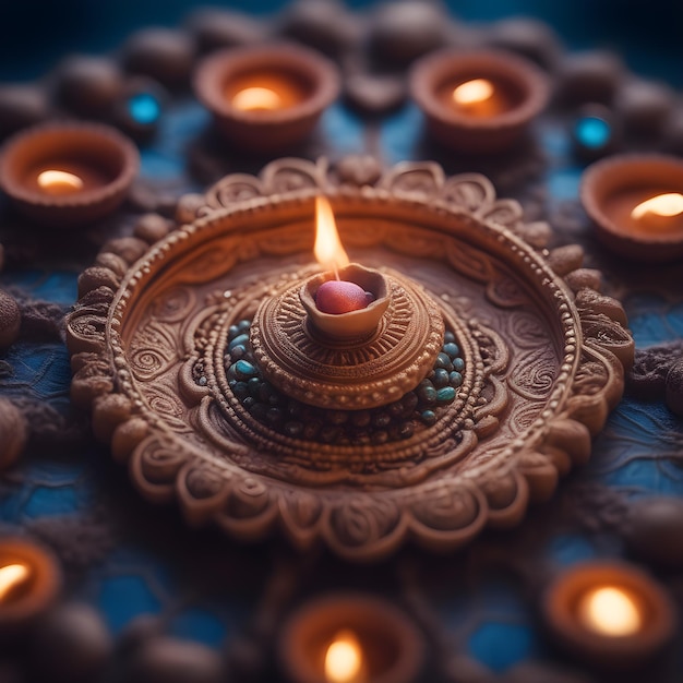 Photo shining diwali celebrations candles light up the joyful indian festival background