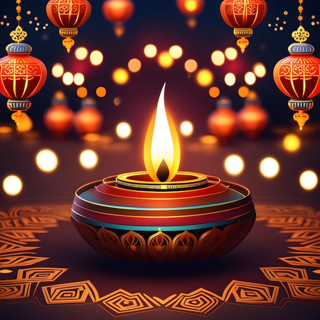 Photo shining diwali celebrations candles light up the joyful indian festival background