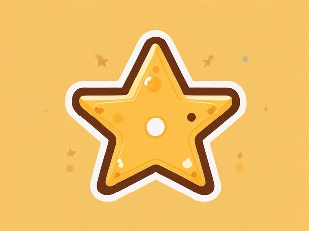 Shining Elegance FivePoint Star Vector Icon in Isolated Gold