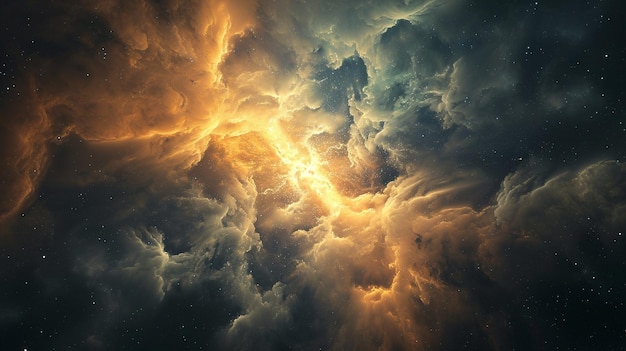 Shining Nebula in Space Photorealistic and Dreamlike Scene