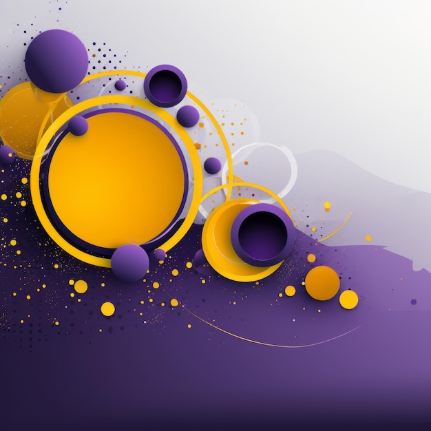 Photo shining silver grid enhancing digital marketing with vibrant yellow and purple circles