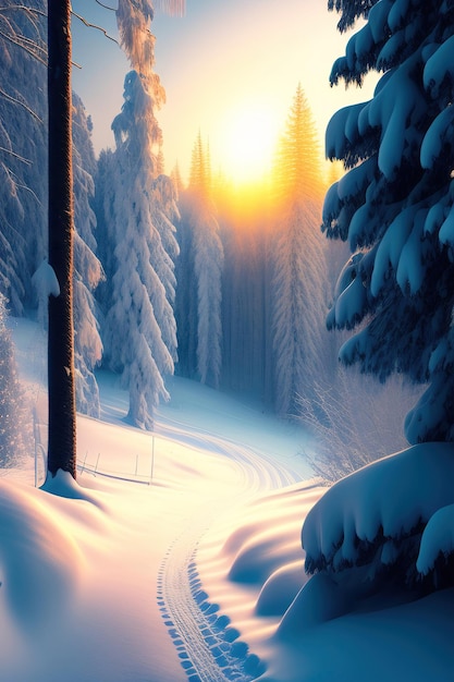 Shining winter background