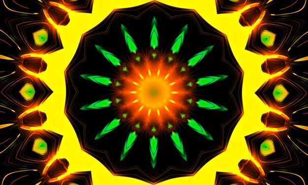 Shining yellow flower kaleidoscope. Summer Background. Flowers. Spring Background. Nature Background. Yellow Flowers.