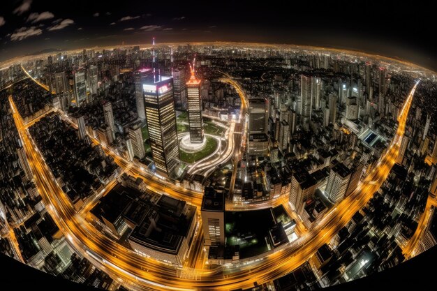 夜の東京の新宿