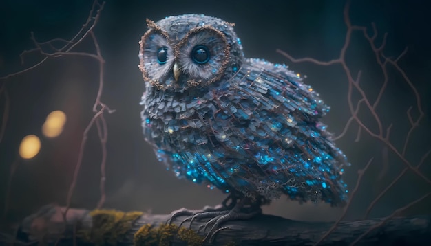 Photo shinning fairy tale owl