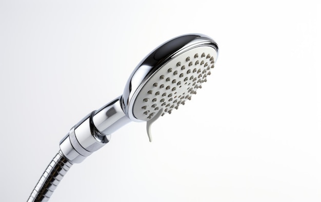 Shinning Silver Handheld Showerhead Isolated on White Background