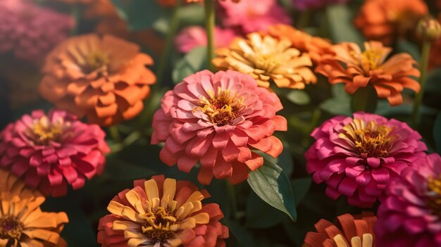 Shinning Zinnia komt in de buurt als een desoriënterende winkeltijdstichting Drop subject concept vestiging Specifiek centrum AI Gegenereerd