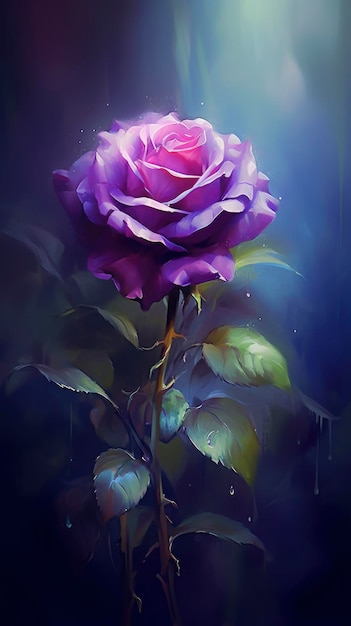 Shinny magic rose with a fairy like effectgenerative