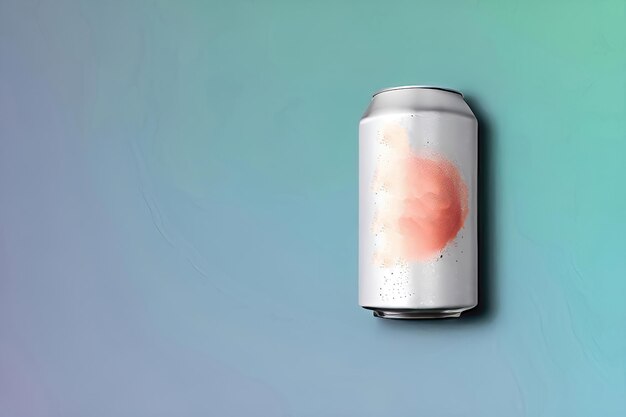 色付きの背景に光沢のある飲料缶テンプレート