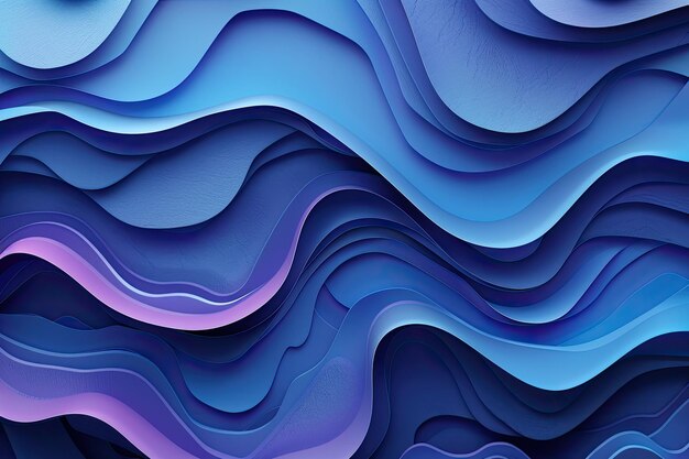 Shiny blue gradient with wavy patterns background