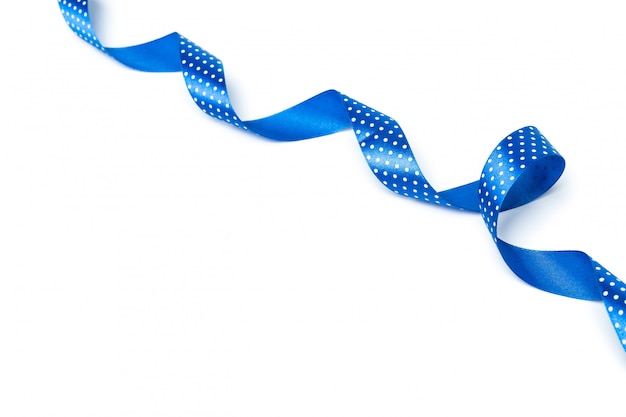 Shiny blue ribbon  isolated