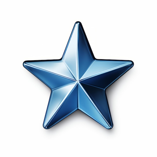 Photo a shiny blue star on a white background