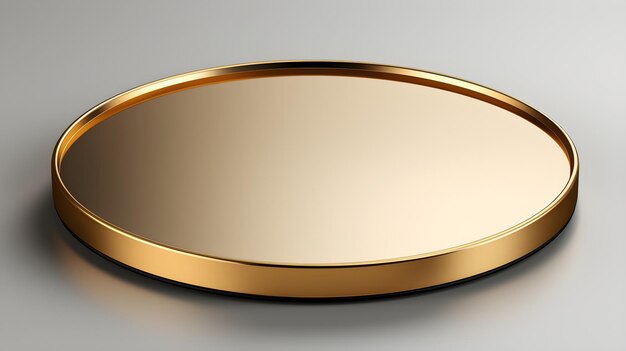 Photo shiny brass mirror plate