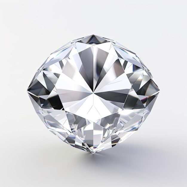 shiny brilliant white diamond gem isolated in white background