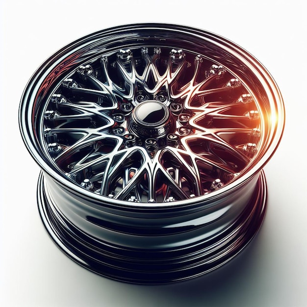 shiny car tires on a white background